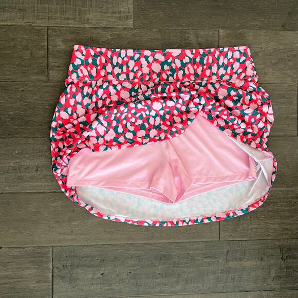 Prince Golf Pickleball Skort Orange with Pink and Green Print Size Large - Picture 2 of 6